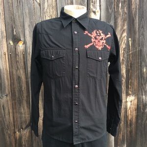 Stimuli Skull & Crossbones Snap Front Shirt